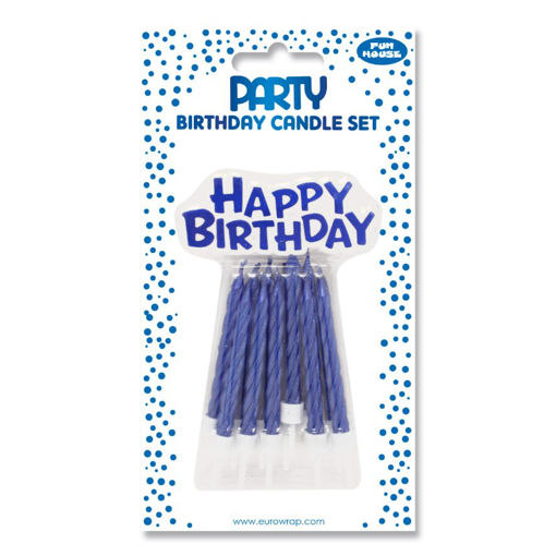 Picture of BIRTHDAY CANDLE SET METALLIC BLUE